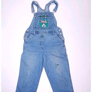 Vintage Adult Looney Tunes Denim Overalls Womens L Bugs Bunny 90s Cartoon Artist